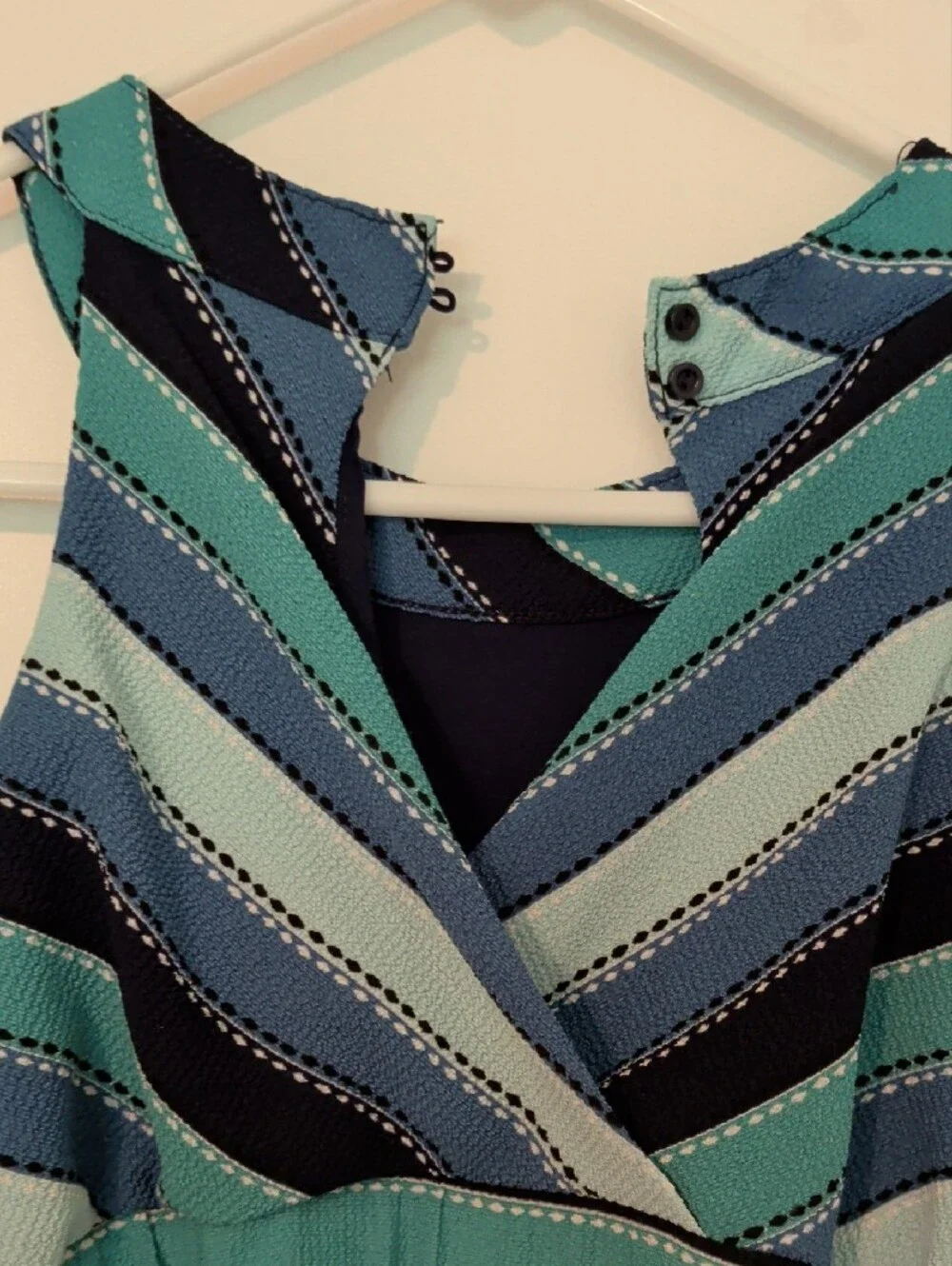 Knitworks Girls Striped Halter Jumpsuit in Blue, Teal & Navy